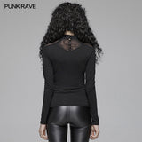 Gothic Hollow-out Long Sleeve T-shirt For Women