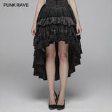 Gothic Dark Grain Velvet Irregular Half Skirt For Women