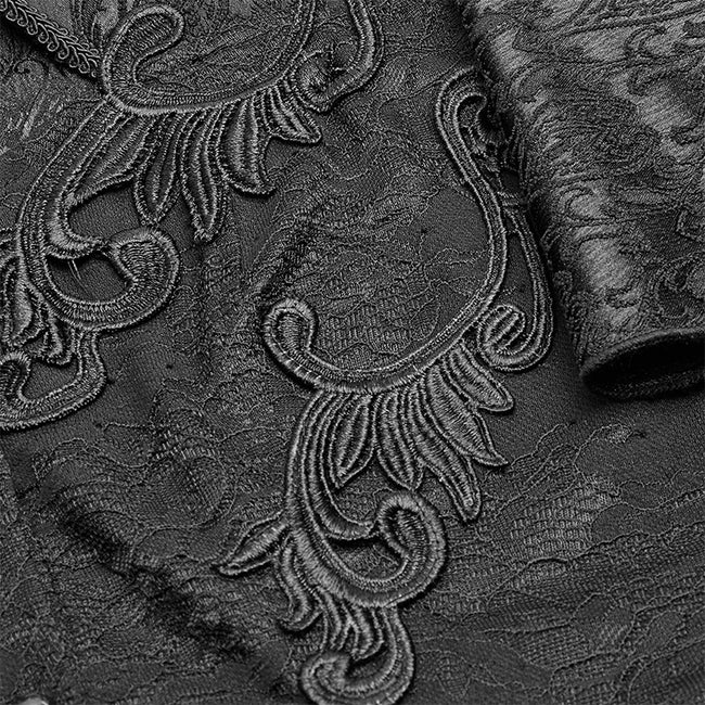 Gothic High Collar Long Sleeve Shawl Lace Shirt