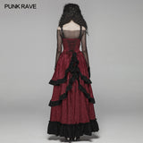 Steampunk Ruffle Lace-up Long Dress For Women