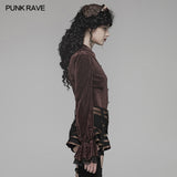 Gothic Dark-Grain Long Sleeve Velvet Shirt