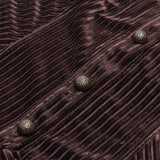 Gothic Dark-Grain Long Sleeve Velvet Shirt