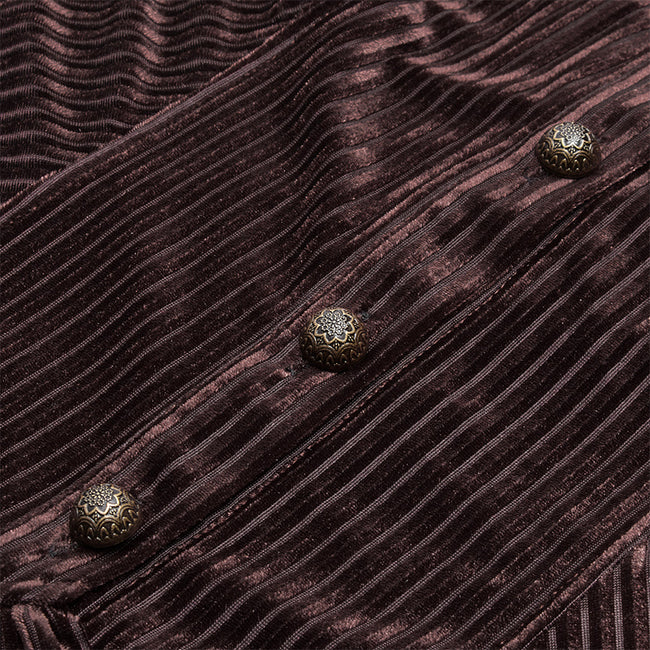 Gothic Dark-Grain Long Sleeve Velvet Shirt
