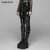 PUNK Winter Patent Velvet Leather Pants