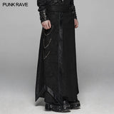 Gothic Floral Suede & Joint Leather Long Overskirt