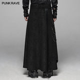 Gothic Floral Suede & Joint Leather Long Overskirt