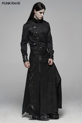 Gothic Floral Suede & Joint Leather Long Overskirt