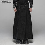 Gothic Floral Suede & Joint Leather Long Overskirt