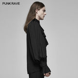 Rococo v-neck shirt with pleated bubble sleeves