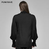 Rococo v-neck shirt with pleated bubble sleeves