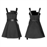 "Hardcore Girl" series military asymmetrical placket slip dress