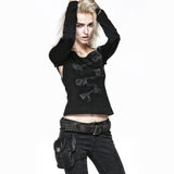 Rock Fashion Cool Black Keyhole Back Long Sleeve Punk Shirts