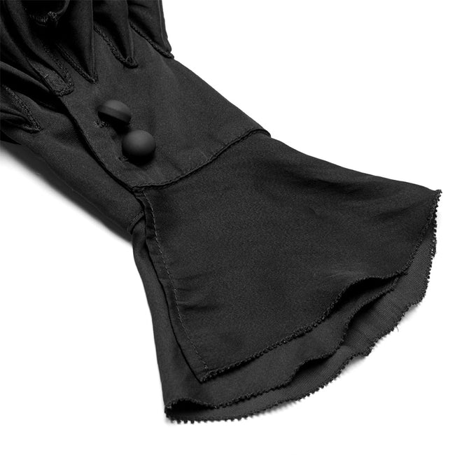 Rococo v-neck shirt with pleated bubble sleeves