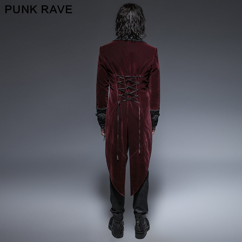 ジャケット・アウター 00s archive y2k velor gothic coat L Fashion Classical Gentle Long Gothic Jacket With Velour