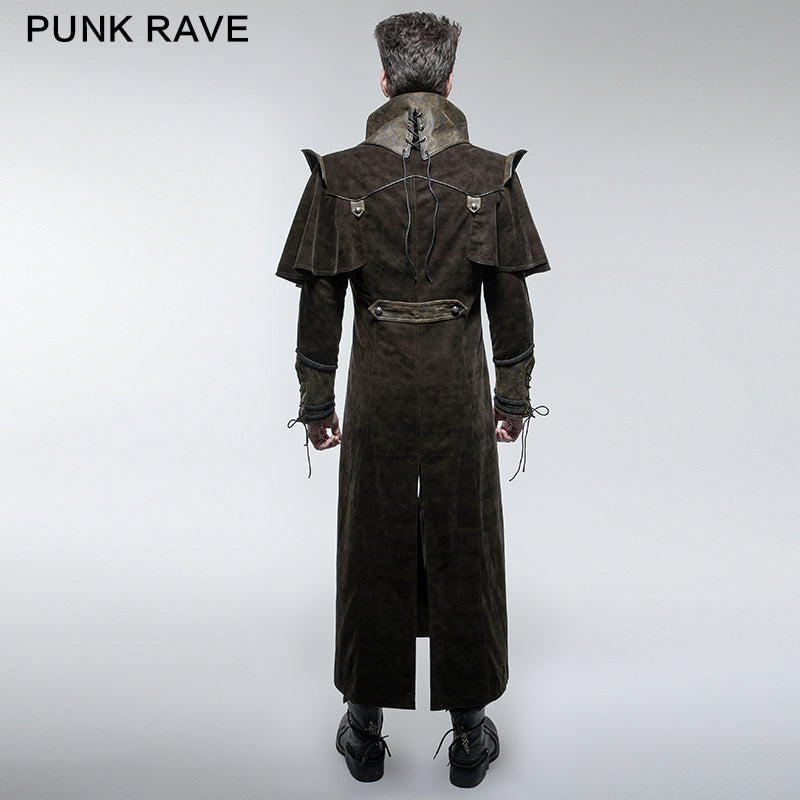 ジャケット・アウター LIDNM MILITARY PIGMENT CAPE COAT Custom Made to Order Military Swing Cloak Cape Coat Jacket