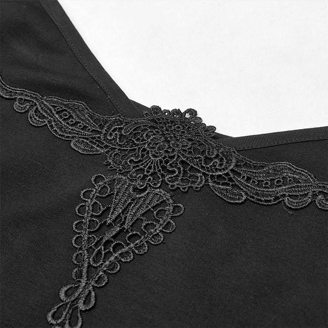 Sexy gothic velvet flower camisole
