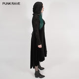 Chinoiserie Dark velvet burning out long coat