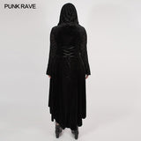 Chinoiserie Dark velvet burning out long coat