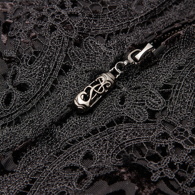 Chinoiserie Dark velvet burning out long coat