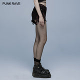 Gothic contrast color ragged jeans