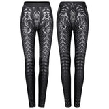 Goth skinny skeleton print Leggings