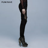 Punk heavy metal denim trousers