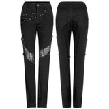 Punk heavy metal denim trousers