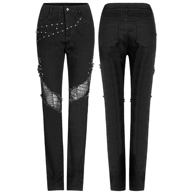 Punk heavy metal denim trousers