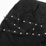 Punk heavy metal denim trousers
