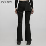 Medium low waist punk flared pants