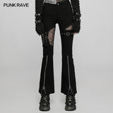 Gothic elastic flare pants