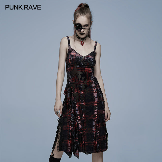 Goth velvet slip dress