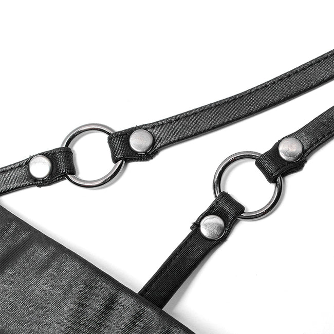 Punk low waist leopard pleated skirt