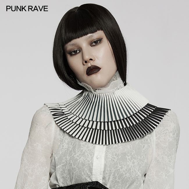 Gothic  black-and-white 3D bow collar
