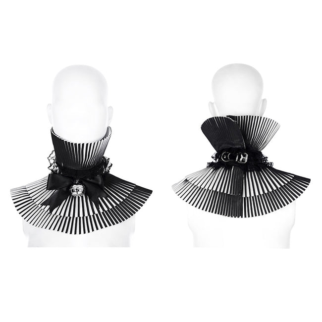 Gothic  black-and-white 3D bow collar