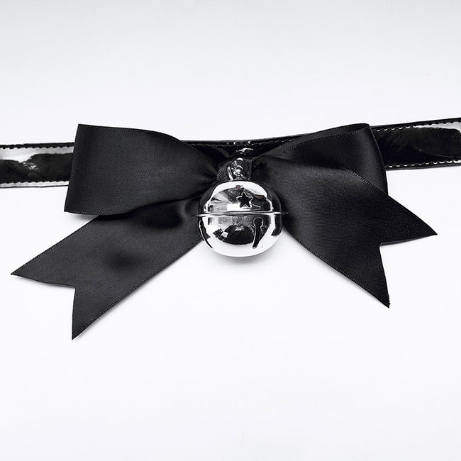 Gothic  black-and-white 3D bow collar