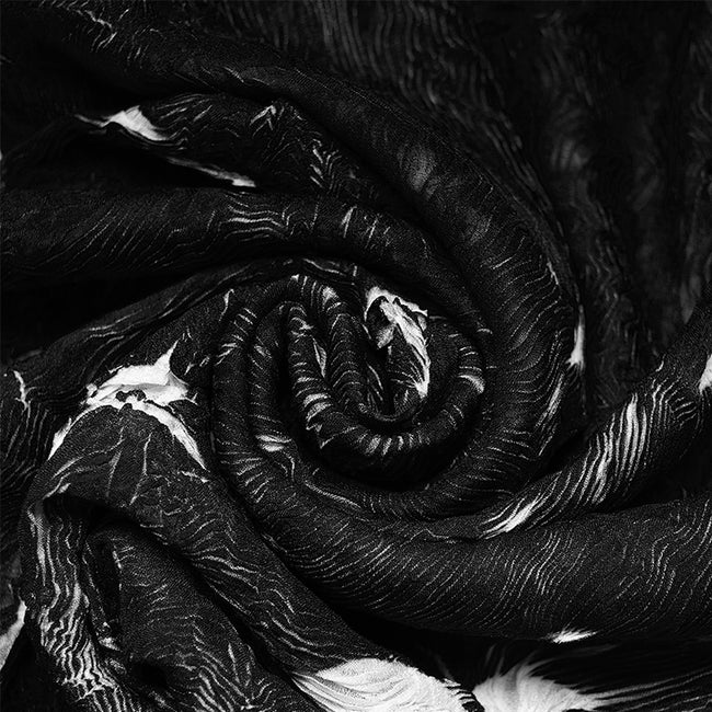 Dark wowen crimped T-shirt