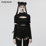 Punk daily hollow out T-shirt