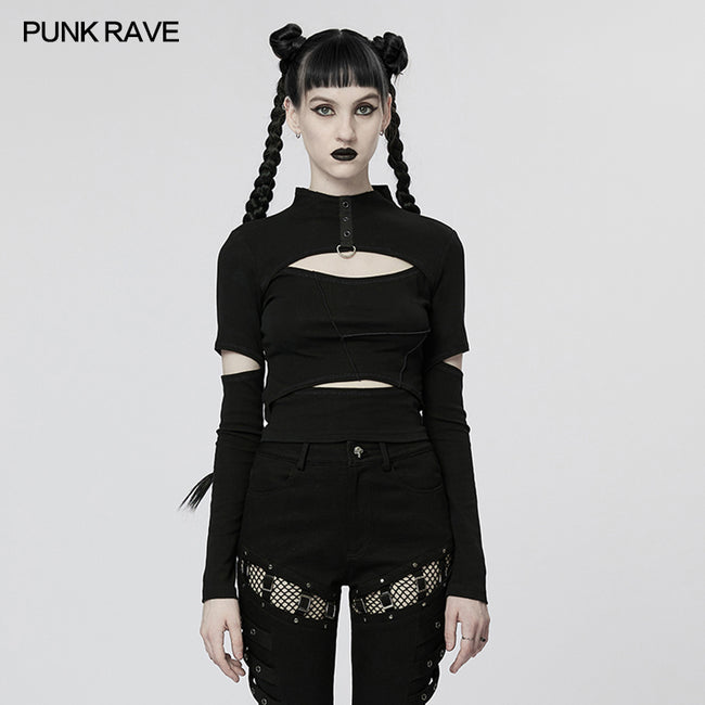 Punk daily hollow out T-shirt