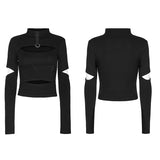 Punk daily hollow out T-shirt