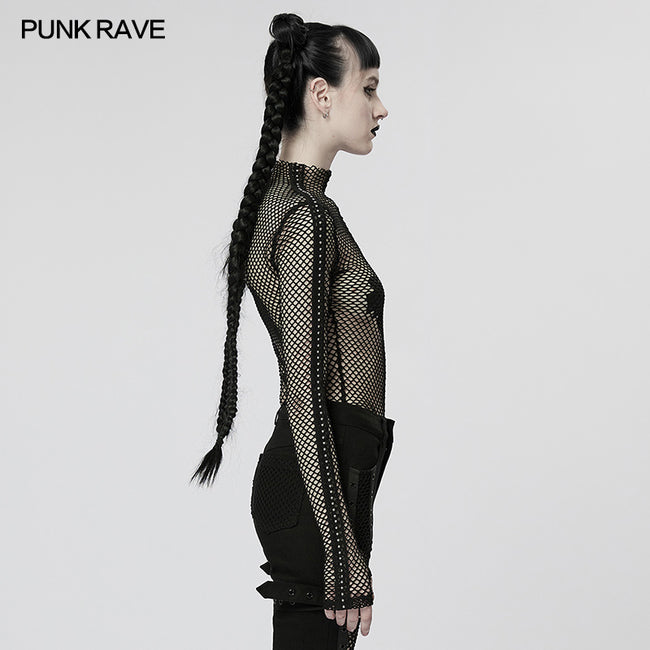 Punk Sexy Elastic Mesh T-shirt