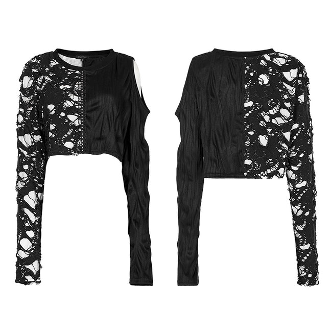 Goth Splicing Long Sleeves T-shirt