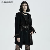 Goth Daily Wear Fleece Hooded Coat