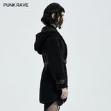 Goth Daily Wear Fleece Hooded Coat