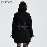 Goth Daily Wear Fleece Hooded Coat