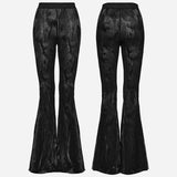 Black Gothic dark fringe flared trousers