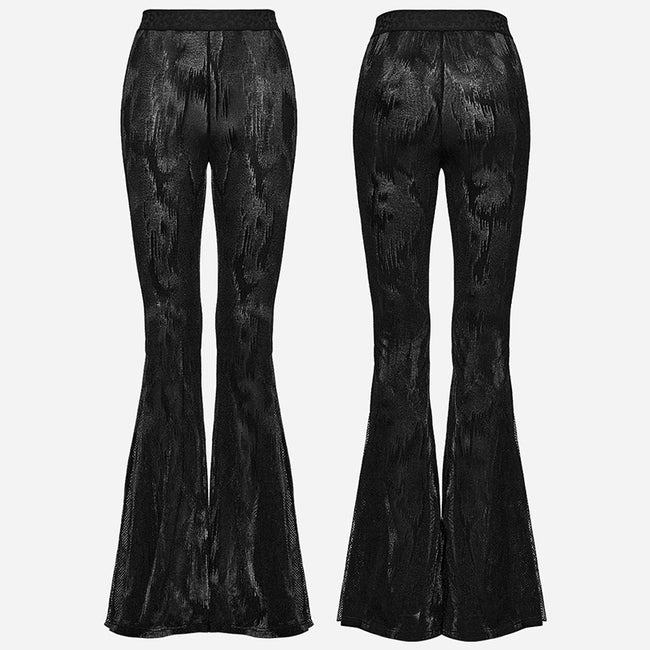 Black Gothic dark fringe flared trousers