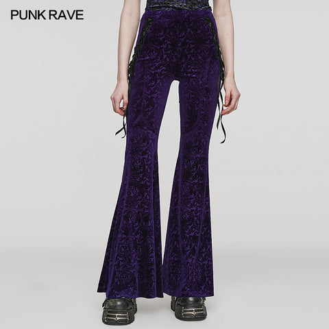 Goth Dark Texture Jacquard Flare Pants