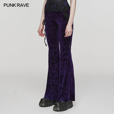 Goth Dark Texture Jacquard Flare Pants