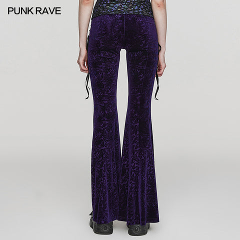 Goth Dark Texture Jacquard Flare Pants